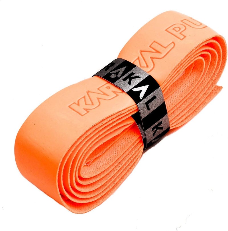 PU Supergrip Replacement Racquet Grip - Tennis/Badminton / Squash 2 x Grip (Orange)